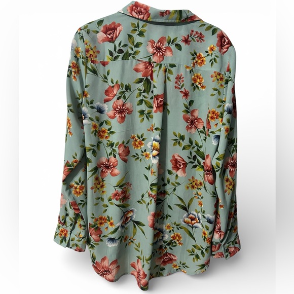 Roz & Ali Women’s Tropical Floral Print Blouse Size Large - Picture 3 of 5